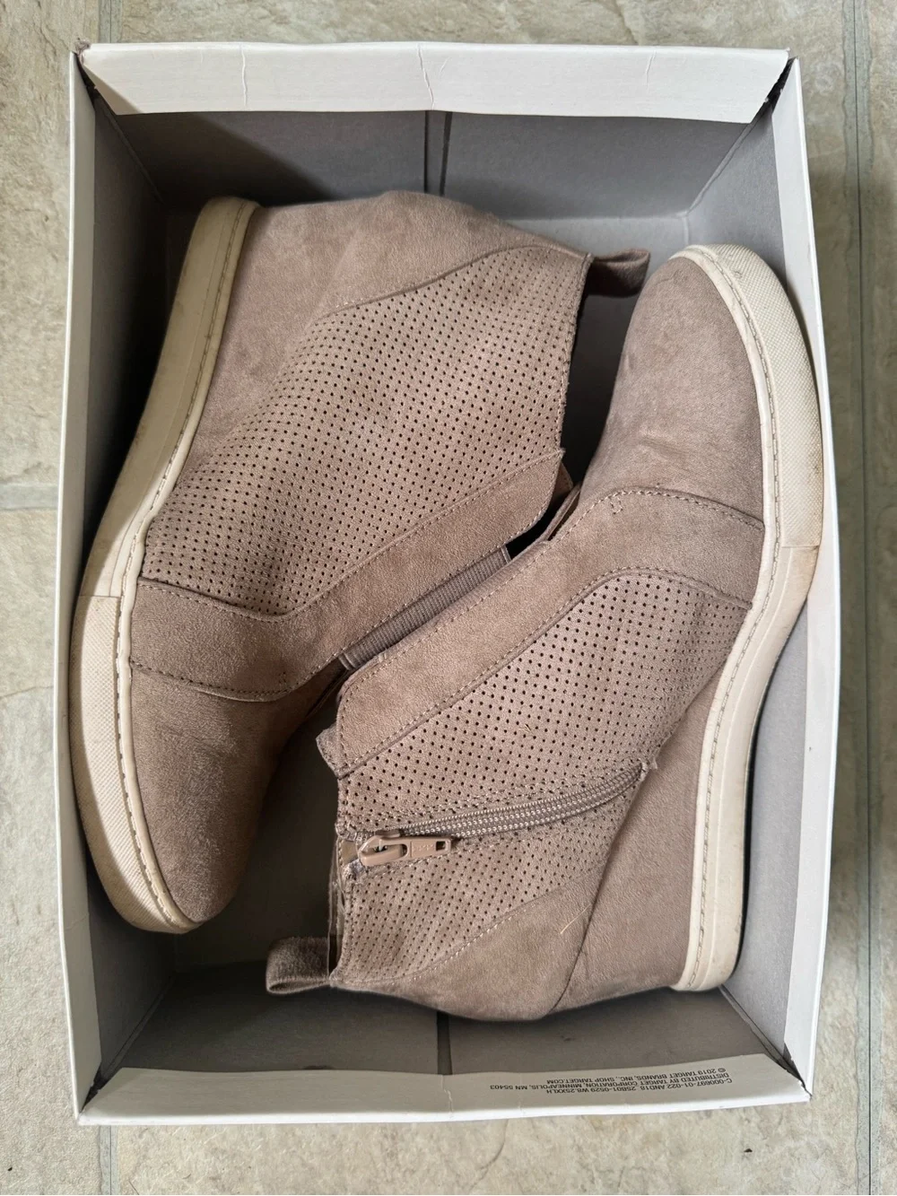 a new day Taupe Wedge Sneaker Booties